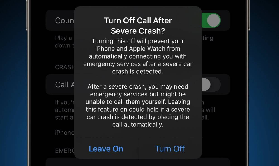 宜宾苹果14维修分享 iPhone 14 和 Apple Watch 上关闭崩溃检测 