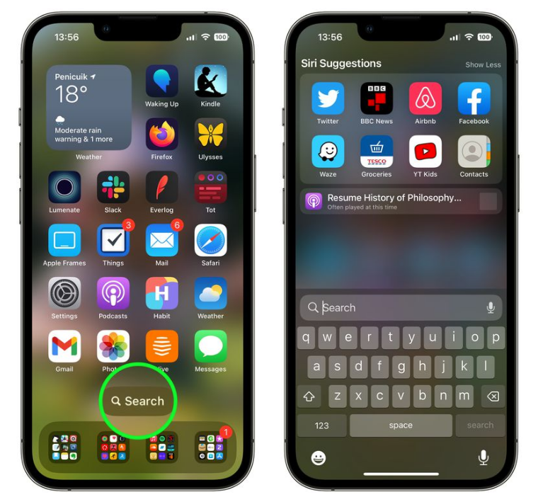 宜宾苹果手机维修分享升级到 iOS 16 后，如何删除主屏幕上的搜索按钮 
